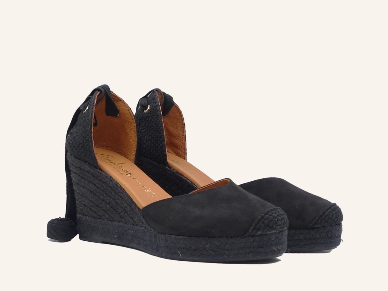 Alpargata Valenciana Suede Negro 7 cuerdas - Imagen 2