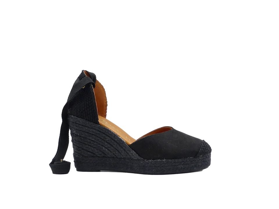 Alpargata Valenciana Suede Negro 7 cuerdas